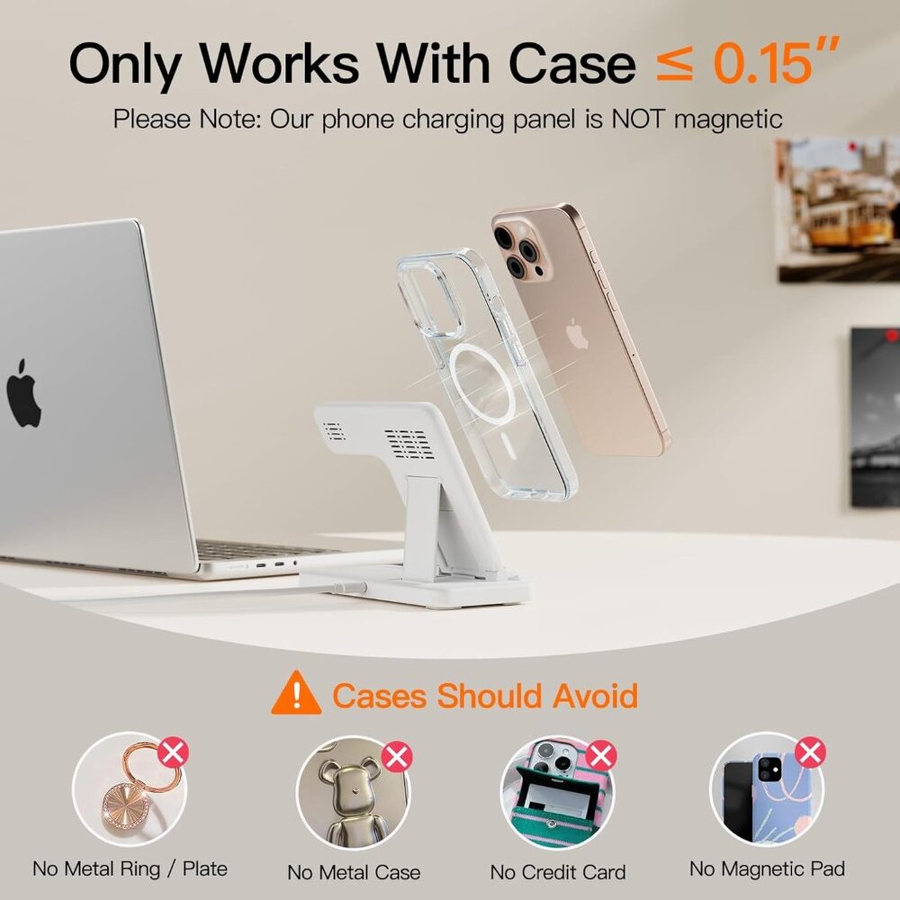2025 3 in 1 Wireless Charger for iPhone 16 15 14 13 12 11 XR 8, Apple Charging - Picture 7 of 9